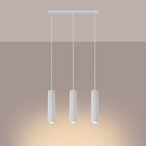 Lustră pe cablu Sollux SL.1537 KARBON 3xGU10/10W/230V alb