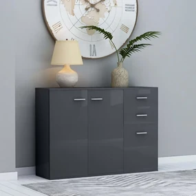 800701 vidaXL Servantă, gri extralucios, 105 x 30 x 75 cm, PAL
