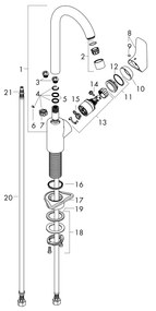 Baterie de bucatarie cu monocomanda, Hansgrohe, Logis M31 260, crom