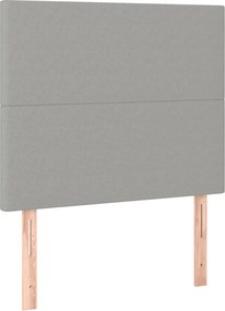 vidaXL Tăblie de pat gri deschis 90x5x118/128 cm, material textil