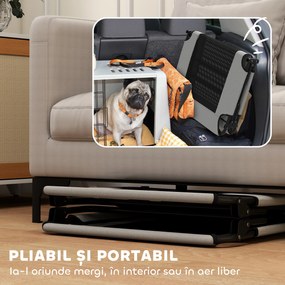 PawHut Pat Pliabil pentru Câini Mari cu Țesătură Tip Plasă, 107x61x20 cm, Gri | Aosom Romania