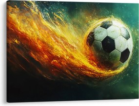 Tablou - Minge de Fotbal în Zbor (70x50 cm)