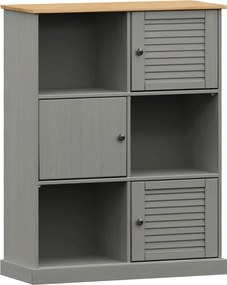 vidaXL Bibliotecă VIGO, gri, 90x35x114,5 cm, lemn masiv de pin