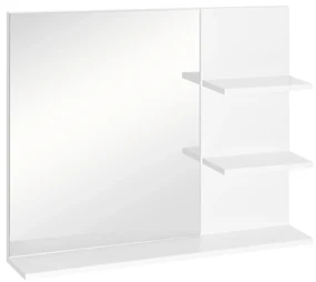 kleankin Dulap Oglindă Baie cu 3 Rafturi Spațiu Depozitare MDF Alb 60x10x48cm | Aosom Romania