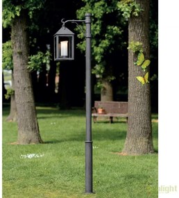 Stalp iluminat exterior din fier forjat, inaltime 246cm, AL 6701