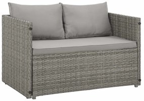 Jusky Set de grădină din ratan Jamaica 2 în 1 - gri