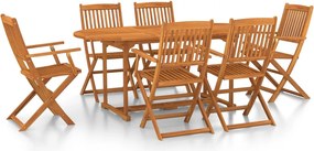 vidaXL Set mobilier de grădină 7 piese 180x90x75 cm, lemn masiv acacia