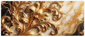 Tablou - Marmură cu auriu (120x50 cm)