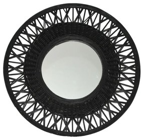 Oglindă cadru bambus rotund negru 56cm