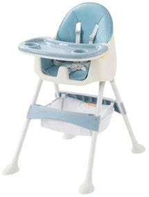 Scaun de masa pentru bebelusi, reglabil pe intaltime, Bleu- SMB-01