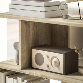 HOMCOM Măsuță de cafea modernă în formă de S cu 4 rafturi 90x30x61 cm Lemn | Aosom Romania