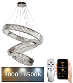 Lustră LED dimabilă pe cablu LED/115W/230V 3000-6500K crom + telecomandă