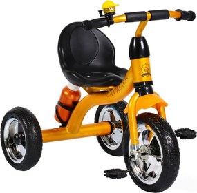 Tricicleta cu pedale NOVOKIDS™ Chavalier ,Cu sonerie si sticla de apa, max 20 kg, Roti din spuma cauciucata EVA, Cadru metalic, Dimensiuni 75X54X46