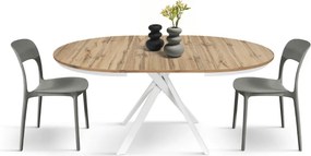 MASA ROTUNDA EXTENSIBILA LILA -PICIOR METALIC-BLAT RUSTIC - PICIOR ALB