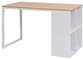 vidaXL Birou de scris, 120 x 60 x 75 cm, stejar și alb