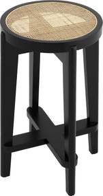 Scaun de bar din lemn finisaj negru design modern Dareau, H-67cm 114382 HZ