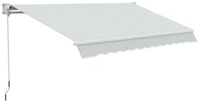 Copertina pentru soare Outsunny manuala, aluminiu si poliester, 200x295 cm, alb crem | Aosom RO