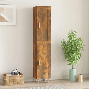 3115441 vidaXL Dulap înalt, stejar fumuriu, 35x34x180，lemn compozit