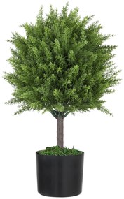 HOMCOM Plantă Artificială Cedru Rezistentă la Raze UV cu Ghiveci, Ø14,5x55 cm, Verde | Aosom Romania