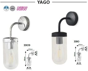 Aplica de perete pentru baie design modern Yago IP44 negru