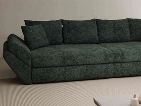 Canapea extensibilă dumonde cu ladă de depozitare si sezut confortabil din spuma high-density, Loana Euphoria Verde 300x100 cm