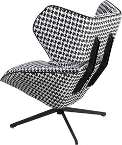 Fotoliu pivotant design LUX, Tesatura Alb-Negru, Armchair