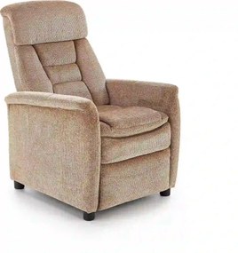 Fotoliu recliner JORDAN, bej/negru, stofa/plastic, 71x85/155x79/106 cm