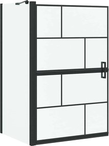 vidaXL Ecran de baie pentru duș Negru și transparent 116 x 68 x 128 cm
