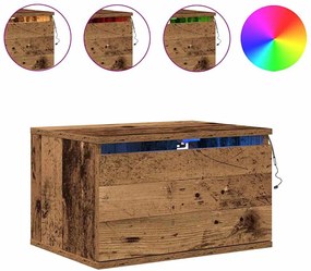 vidaXL Noptieră suspendată Lemn vechi 50 x 36 x 30 cm Lemn compozit