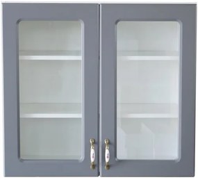 Corp superior vitrina 80 cu 2 usi Zebra MDF gri