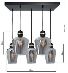 Lustră pe cablu RICHMOND 5xE27/60W/230V