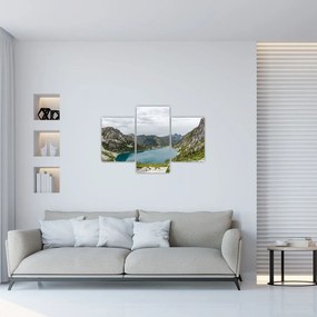 Tablou cu lac în munți (90x60 cm)