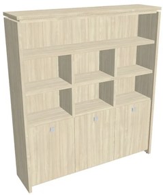 Dulap înalt Verno 188 x 46 x 210 cm, cu rafturi, salcâm