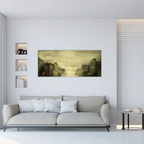 Tablou - Oraș colorat, abstracție (120x50 cm)