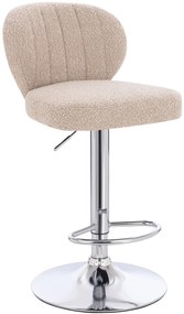 HR193W Scaun Latte Boucle cu Bază Cromata