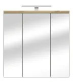 Corp suspendat pentru baie cu oglindă VENOM, verde/stejar artisan