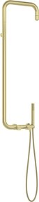 🚿 Coloana de duș SILIA HEXA cu baterie de duș, finisaj auriu periat – Cod NHS_R4XM