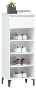 Pantofar, alb extralucios, 40x36x105 cm, lemn compozit Alb foarte lucios, 1