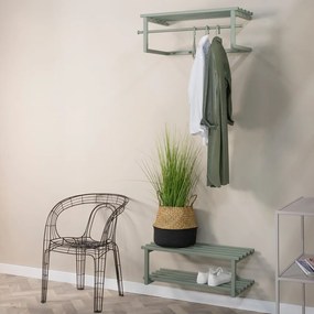 Cuier de perete verde prăfuit cu raft din metal 76 cm Marco – Spinder Design