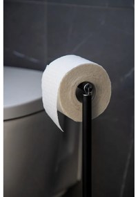 Suport pentru hârtie igienică negru din oțel – Wenko
