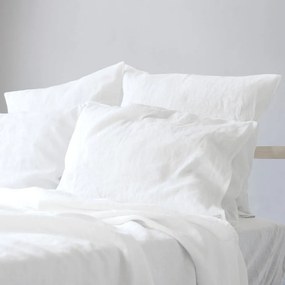 Lenjerie de pat albă din amestec de in pentru pat de o persoană 140x200 cm – Linen Tales