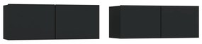 804536 vidaXL Comode TV, 2 buc., negru, 80x30x30 cm, lemn compozit