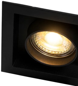 Spot modern îngropat negru reglabil cu 3 lumini - Roof