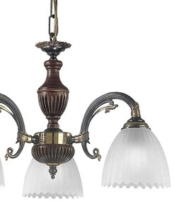 Candelabru 3 brate design italian din alama cu lemn 3510