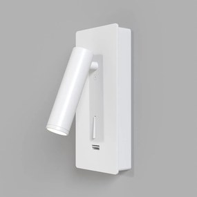 Aplica de perete cu spot LED directionabil si port USB Mirax alb