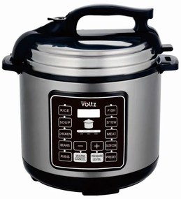 Multicooker cu presiune Oliver Voltz OV51985I6, 1000W, 9 programe, 6L, 70kPa, Timer 24h, Inox