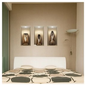 Set 3 autocolante cu efect 3D Ambiance Wooden Vases