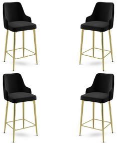 Set de scaune de bar Enox Black and Gold, 4 buc.