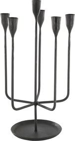 Sfesnic negru, din metal, cu 6 brate, H45