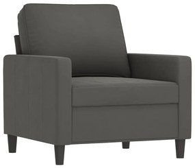 348726 vidaXL Fotoliu canapea, gri închis, 60 cm, catifea